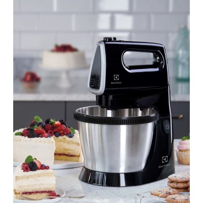 Миксер Electrolux стационарный 450Вт, насадки-4, чаша-металл, 3.5л, черный (ESM3310)