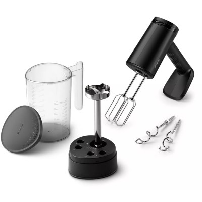 Миксер Philips ручной 5000 series 500Вт, насадки-4+блендер, измельчитель, турборежим, черный (HR3781/10)