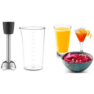 Миксер Tefal ручной Powermix Silence 600Вт, насадки-4, турбо, бордовый (HT652538)