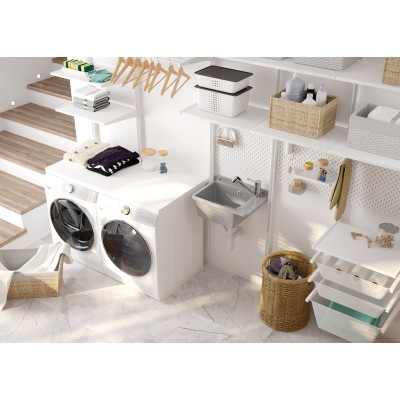 Купити Мойка кухонная Deante Garden, полистирол, прямоуг., без крыла, 505х350х252мм, чаша - 1, к стене, серый (ZYT_311A)