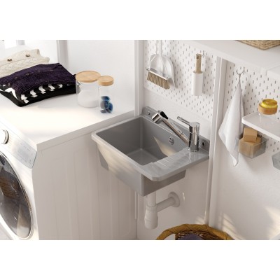 Купити Мойка кухонная Deante Garden, полистирол, прямоуг., без крыла, 505х350х252мм, чаша - 1, к стене, серый (ZYT_311A)
