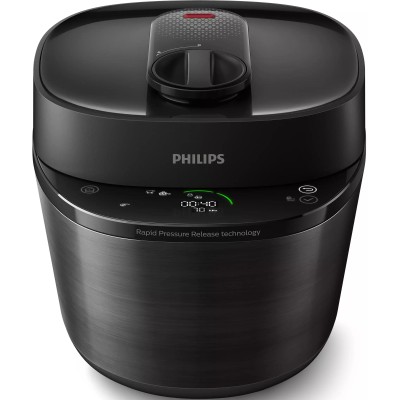 Мультиварка-скороварка Philips All-in-One Cooker, 1000Вт, чаша-5л, электронное управл., пластик, черный (HD2151/40)