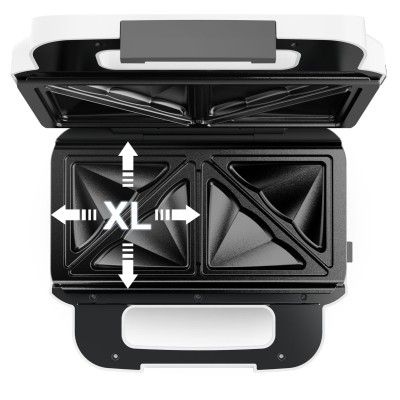 Мультимейкер Tefal Snack XL 850Вт, тефлон, 3 пластины, корпус-пластик, бело-черный (SW701110)