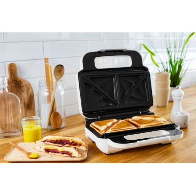 Мультимейкер Tefal Snack XL 850Вт, тефлон, 3 пластины, корпус-пластик, бело-черный (SW701110)