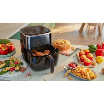 Мультипечь Philips Airfryer 3000 Series Xl, 1700Вт, чаша-5.6л, сенсорное управл., пластик, черный (HD9257/80)