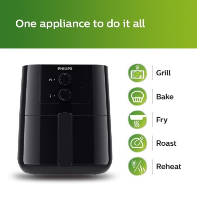 Мультипечь Philips Essential , 1400Вт, чаша-0.8л, механическое управл., пластик, черный (HD9200/90)