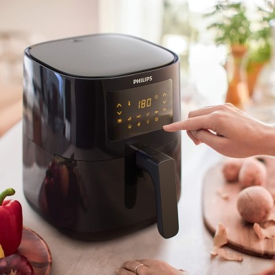 Мультипечь PHILIPS Essential, 1400Вт, чаша-0,8л, сенсорное, пластик, черный (HD9252/90)