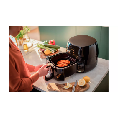 Купити Мультипечь PHILIPS Premium XXl, 2225Вт, чаша-7.3л, сенсорное управл., пластик, черно-золотой (HD9867/90)