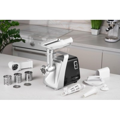 Мясорубка Ardesto MGK-2100 - 2100 Вт/2,0кг-мин/4 терки/томат. соковыж./бургер-пресс/серебр.+ черн. 