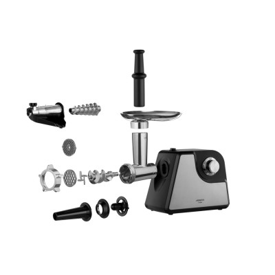 Мясорубка Ardesto, 1700Вт, 1.6кг/мин, 2 решетки, насадка для колбас, кеббе, томатов, пластик/металл, черно-серебристый (MGL-1790