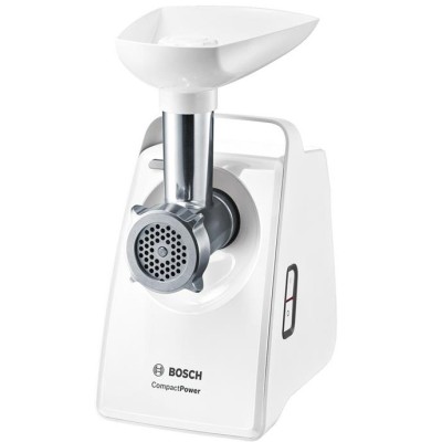Мясорубка Bosch, 1500Вт, 1.8кг/мин, 2 решетки, насадка для колбас, кеббе, пластик, белый (MFW3520W)
