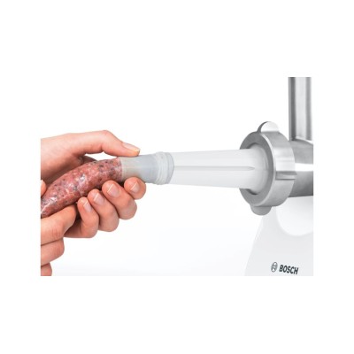 Купити Мясорубка Bosch, 1500Вт, 1.8кг/мин, 2 решетки, насадка для колбас, кеббе, пластик, белый (MFW3520W)