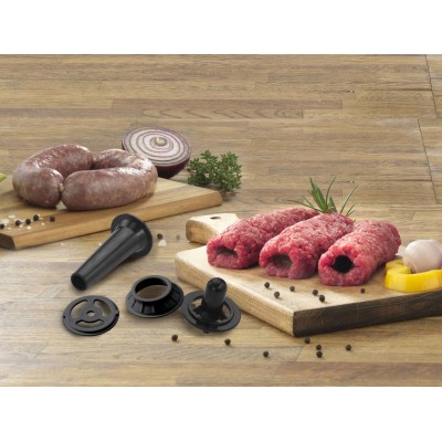 Купити Мясорубка Gorenje, 1500Вт, 1.9кг/мин, 2 решетк, насадка для колбас, 3 терки, пластик/металл, белый/черный (MG1500XG)