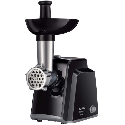 Мясорубка Tefal Classic, 1400Вт, 1.7кг/мин, 2 решетки, насадка для колбас, пластик, черный (NE105838)