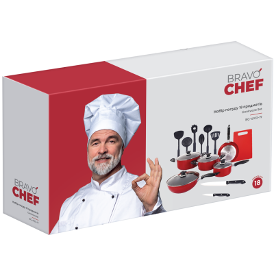 Набір посуду BRAVO CHEF алюм.18пр. (BC-6102-18)