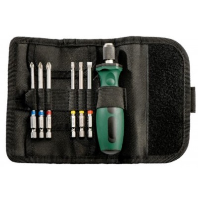 Набор отверток Metabo (7 шт.) рукоять-держатель + PZ1, PZ2, PH2, TX20, TX25, плоская (626723000)