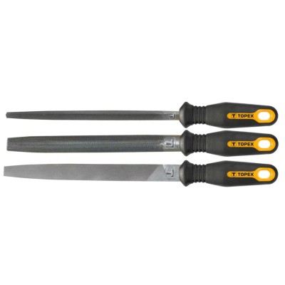 Напильник TOPEX по металлу 200/2 мм, набор 3 шт. 