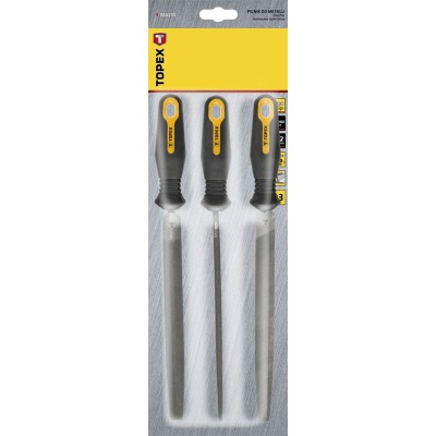 Напильник TOPEX по металлу 200/2 мм, набор 3 шт. 