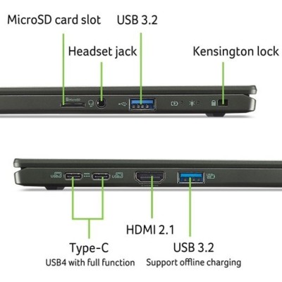 Ноутбук Acer Swift Edge SFE16-43 16" 3.2K OLED, AMD R7-7840U, 32GB, F2TB, UMA, Win11, черный (NX.KKZEU.001)