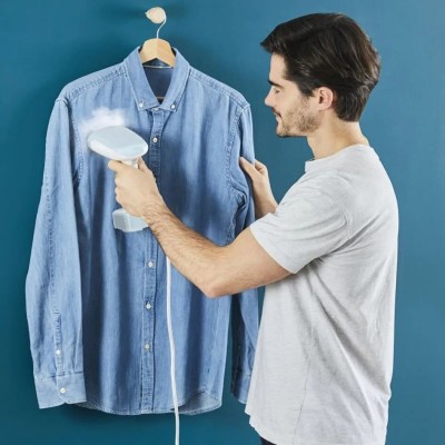 Отпариватель Tefal компактный Access`Steam Pocket, 1300Вт, постоянный пар - 20гр, бело-голубой (DT3041E1)