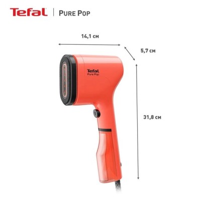 Отпариватель Tefal компактный Pure Pop, 1300Вт, 70мл, постоянный пар - 20гр, красный (DT2022E1)