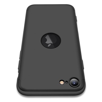 Пластиковая накладка GKK LikGus 360 градусов (opp) с лого для Apple iPhone SE (2020) Черный