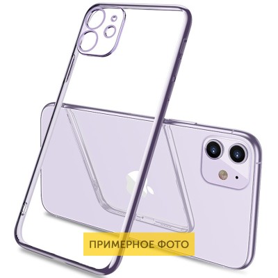 Прозрачный силиконовый чехол глянцевая окантовка Full Camera для Samsung Galaxy A72 4G / A72 5G Сиреневый