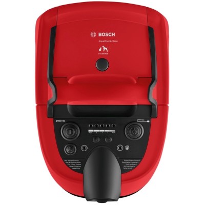 Пылесос Bosch моющий, 2100Вт, мешок-2.5л, вода -5л, НЕРА13, турбощётка, красный (BWD421PET)