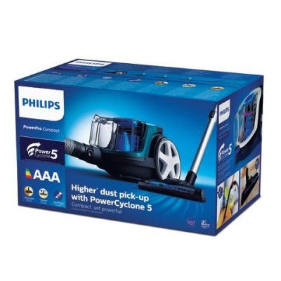 Пылесос Philips контейнерный 3000 series , 900Вт, конт пыль -1,5л, НЕРА, турбощётка, черно-зеленый (FC9334/09)