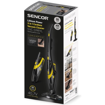Пылесос Sencor беспроводный, влажная уборка, конт пыль -0.5л, автон. раб. 