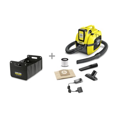 Пылесос хозяйственный Karcher WD 1 Compact Battery Set аккумуляторный +органайзер (9.611-310.0)