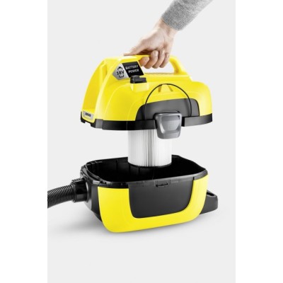 Пылесос хозяйственный Karcher WD 1 Compact Battery, 18В, 7л, 1.2м, 3.14 кг, SOLO (1.198-300.0)