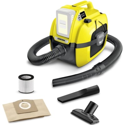 Пылесос хозяйственный Karcher WD 1 Compact Battery, 18В, 7л, 1.2м, 3.14 кг, SOLO (1.198-300.0)