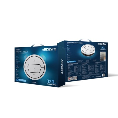 Робот-пылесос Ardesto контейнерный SAM Series, 25Вт, h8.2х32.5см, влажная уборка, конт пыль -0.4л, вода -0.11л, автон. раб. 