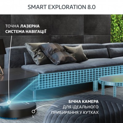 Робот-пылесос Rowenta X-plorer Serie 75 Animal, 2700ПАВт, h10см, влажная уборка, конт пыль -0.4л, вода -0.9л, автон. раб. 