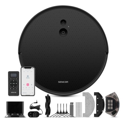 Робот-пылесос Sencor, 1000Вт, h7.5см, влажная уборка, конт пыль -0.34л, вода -0.25л, автон. раб. 