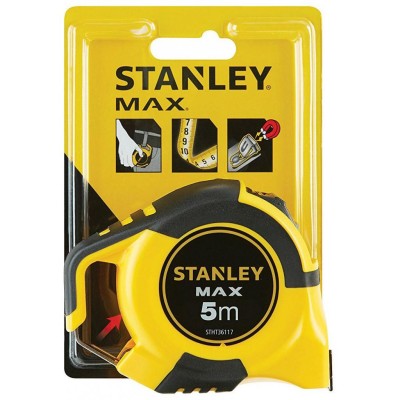 Рулетка 5мх25мм STANLEY "MAX" двусторонняя разметка ленты в обрезиненом корпусе магнитная (STHT0-36117)