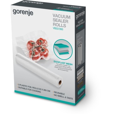 Рулоны для вакуумирования Gorenje, 22х300см, 3шт (VB22/300)