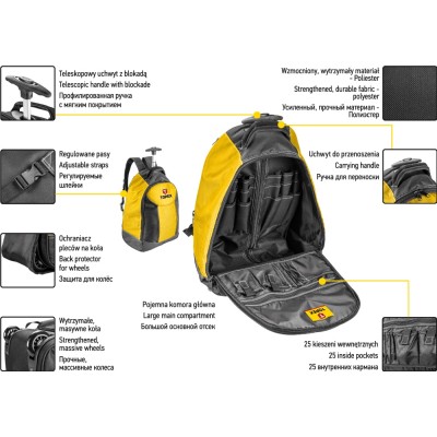 Купити Рюкзак TOPEX для инструмента, полиэстер, 25 внутр. карм, телеск. 