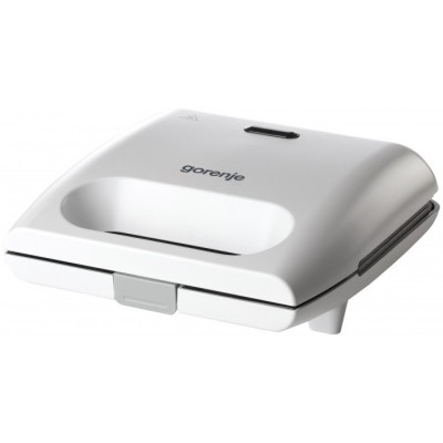 Сендвичмейкер Gorenje 700Вт, алюминий, 1 пластина-гриль, корпус-пластик, белый (SM701GCW)