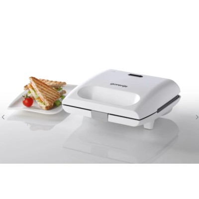Купити Сендвичмейкер Gorenje 700Вт, алюминий, 1 пластина-гриль, корпус-пластик, белый (SM701GCW)