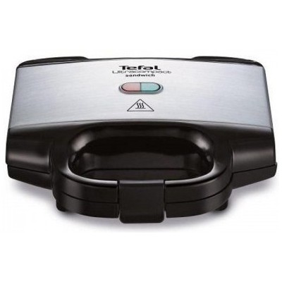 Купити Сендвичмейкер Tefal Ultracompact 700Вт, 1 пластина-гриль, корпус-пластик, черно-серебристый (SM157236)