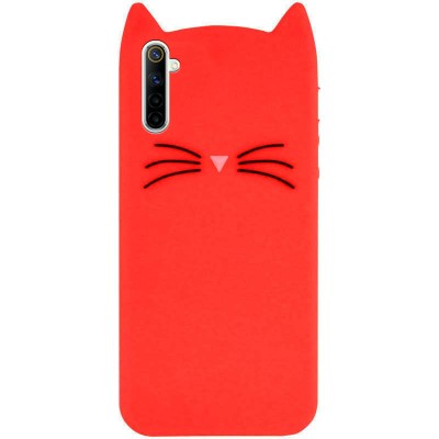 Силиконовая накладка 3D Cat для Realme 6 Pro Красный