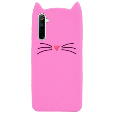 Силиконовая накладка 3D Cat для Realme 6 Pro Розовый