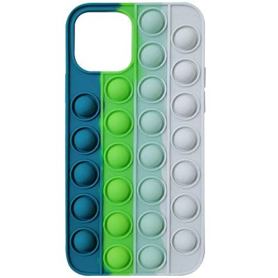 Силиконовый 3D чехол-антистресс Pop it Bubble для Apple iPhone 11 (6.1") Cosmos blue / White