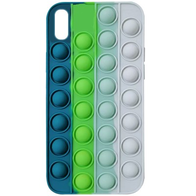 Силиконовый 3D чехол-антистресс Pop it Bubble для Apple iPhone XR (6.1") Cosmos blue / White