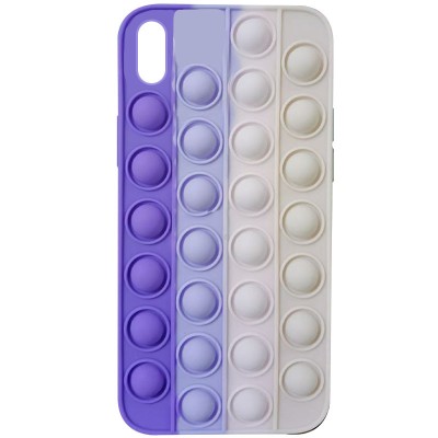Силиконовый 3D чехол-антистресс Pop it Bubble для Apple iPhone XR (6.1") Dasheen / Light Pink