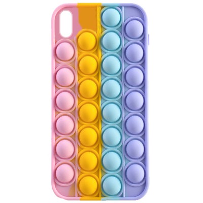 Силиконовый 3D чехол-антистресс Pop it Bubble для Apple iPhone XR (6.1") Pink / Light Dasheen