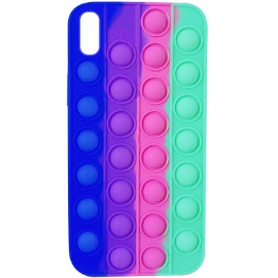 Силиконовый 3D чехол-антистресс Pop it Bubble для Apple iPhone XR (6.1") Ultra Violet / Spearmint