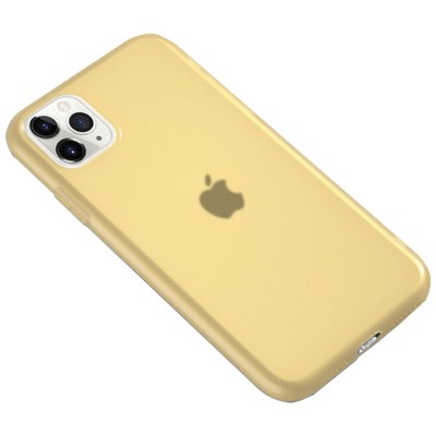 Силиконовый матовый полупрозрачный чехол для Apple iPhone 11 Pro Max (6.5") Желтый / Yellow